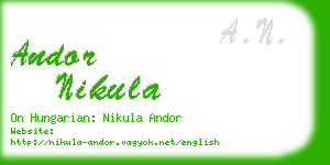 andor nikula business card
